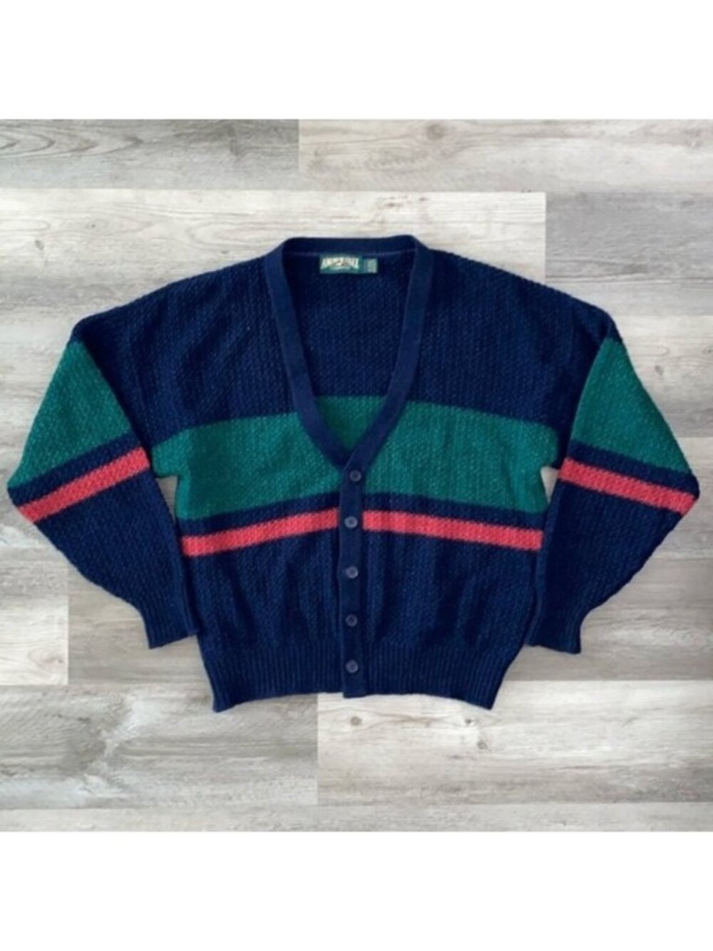 USA Made VTG American Eagle Outfitters Wool Blend Cardigan V Neck Striped Large